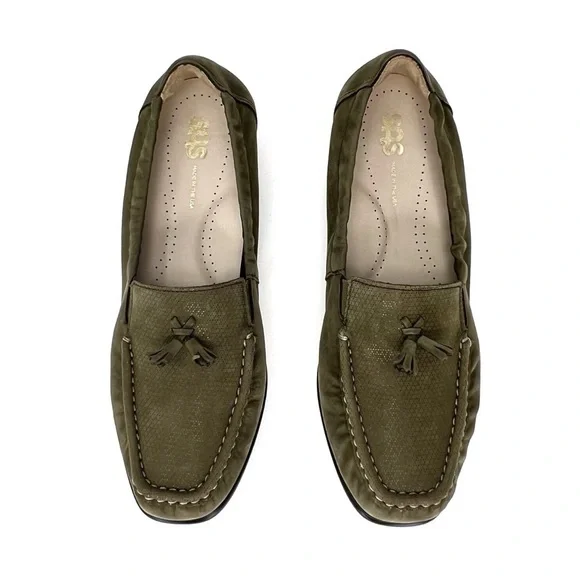 SAS Hope Slip-On Loafer Green Tundra Size 9 Medium Leather Moccasin Shoe sas EUC - Picture 6 of 13